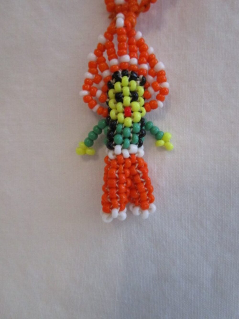 Handmade Orange Indian Souvenir Beaded Necklace